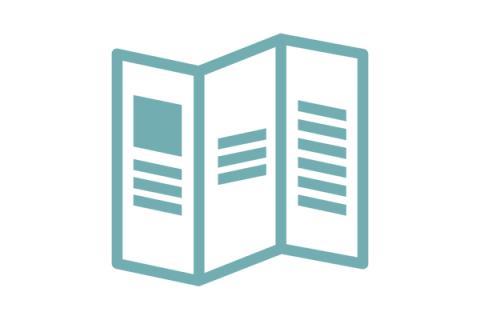 An icon depicting a brochure