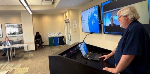 Doug Norsby, MARC air quality senior planner, speaks to the MARC Board about the 2025 ozone season.